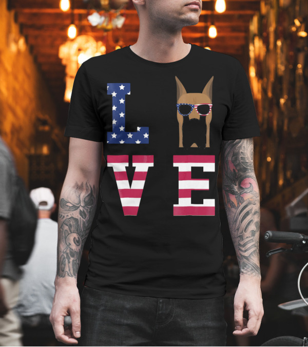 Great Dane Dog in USA Flag Sunglasses Love 4th of July T-Shirt Great Dane Dog in USA Flag Sunglasses Love 4th of July T-Shirt