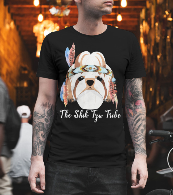 The Shih Tzu Tribe Dog Lover Shi Tzu Feathers Headband T-Shirt The Shih Tzu Tribe Dog Lover Shi Tzu Feathers Headband T-Shirt