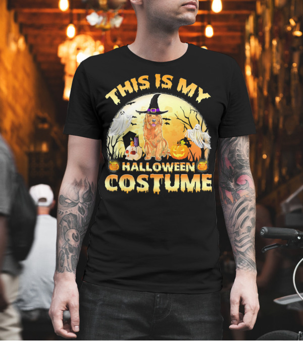 This Is My Halloween Costume Golden Retriever Dog Witch Pumpkin T-Shirt This Is My Halloween Costume Golden Retriever Dog Witch Pumpkin T-Shirt