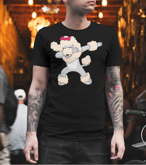 Dabbing Poodle with Red Bow for Poodle Dog Fans T-Shirt Dabbing Poodle with Red Bow for Poodle Dog Fans T-Shirt