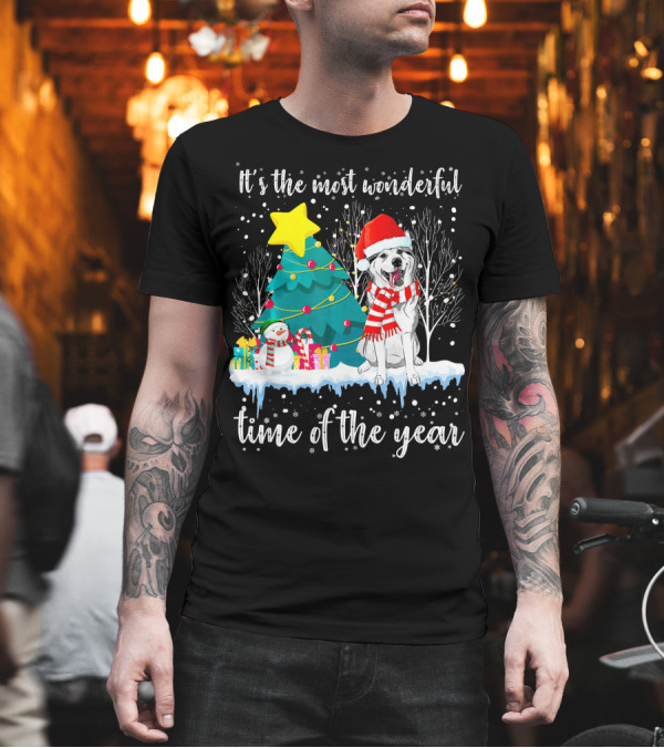 Husky Sibir It's the Most Wonderful Time of the Year Christmas Tree Snowman T-Shirt Husky Sibir It's the Most Wonderful Time of the Year Christmas Tree Snowman T-Shirt