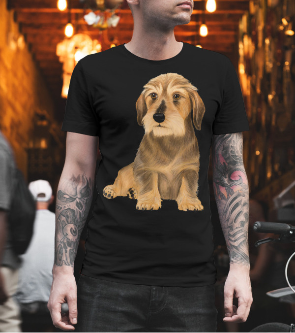 Wirehaired Dachshund Puppy Sitting Dog T-Shirt Wirehaired Dachshund Puppy Sitting Dog T-Shirt