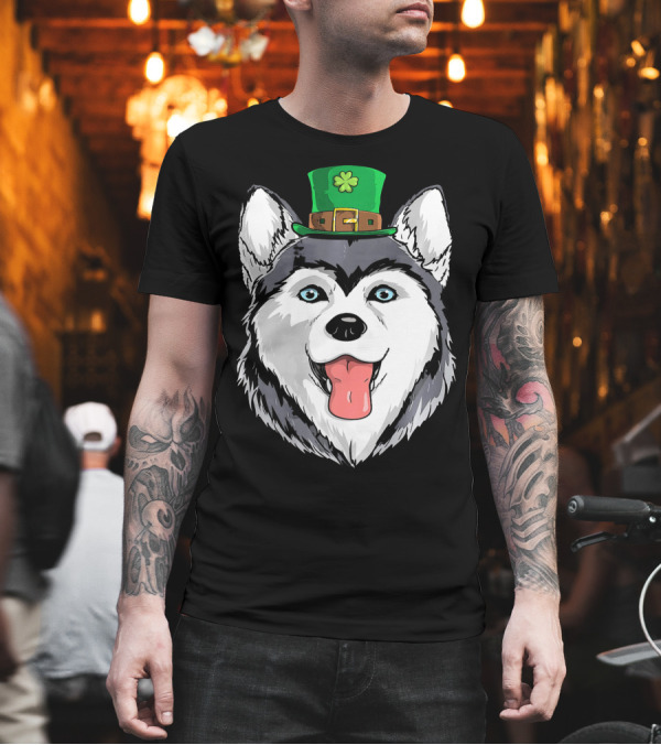 Siberian Husky St Patricks Day Leprechaun Hat T-Shirt Siberian Husky St Patricks Day Leprechaun Hat T-Shirt
