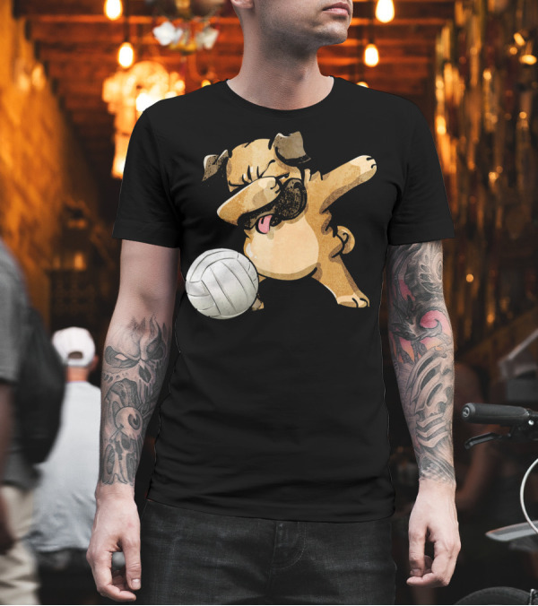 Dabbing Pug with Volleyball Dabbing Pose T-Shirt Dabbing Pug with Volleyball Dabbing Pose T-Shirt