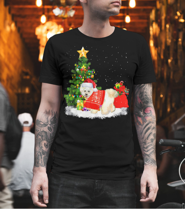 Bichon Frise Dog Christmas Tree Santa Hat Holiday Scene T-Shirt Bichon Frise Dog Christmas Tree Santa Hat Holiday Scene T-Shirt