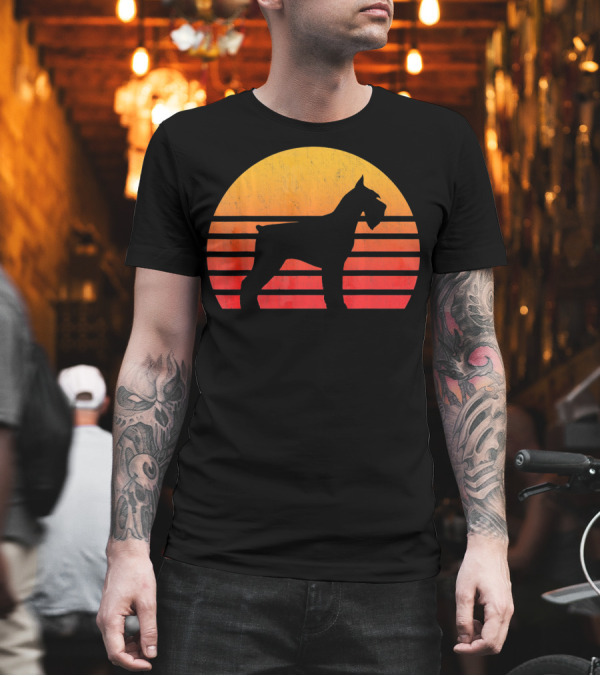 Vintage Retro Sunset with Giant Schnauzer T-Shirt Vintage Retro Sunset with Giant Schnauzer T-Shirt