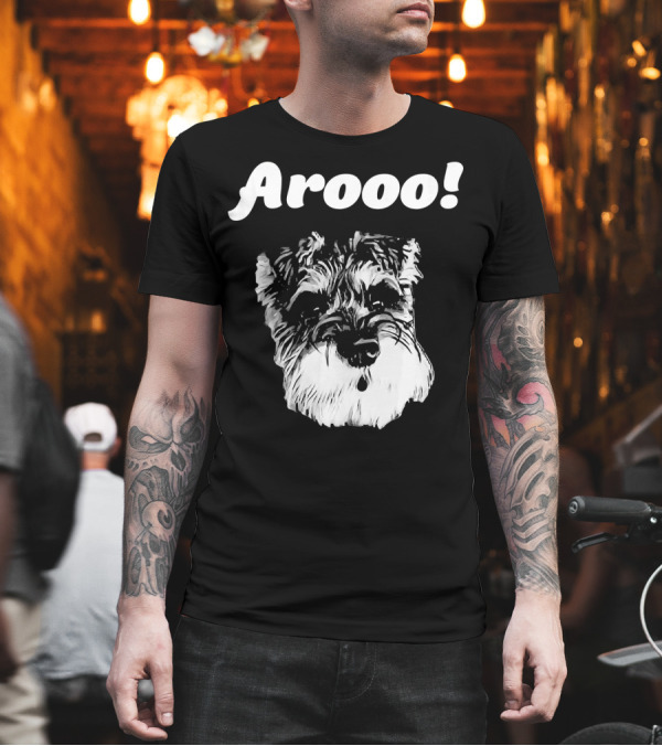 Schnauzer Arooo Barking Face T-Shirt Schnauzer Arooo Barking Face T-Shirt