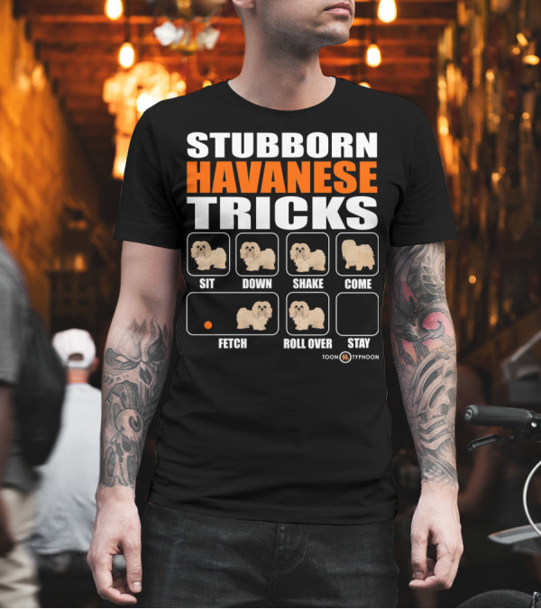 Stubborn Havanese Tricks Sit Down Shake Come Fetch Roll Over Stay Toon Typhoon T-Shirt Stubborn Havanese Tricks Sit Down Shake Come Fetch Roll Over Stay Toon Typhoon T-Shirt