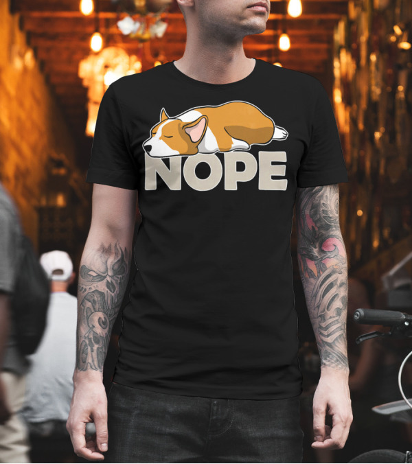 Nope Lazy Corgi Sleeping Cartoon T-Shirt Nope Lazy Corgi Sleeping Cartoon T-Shirt