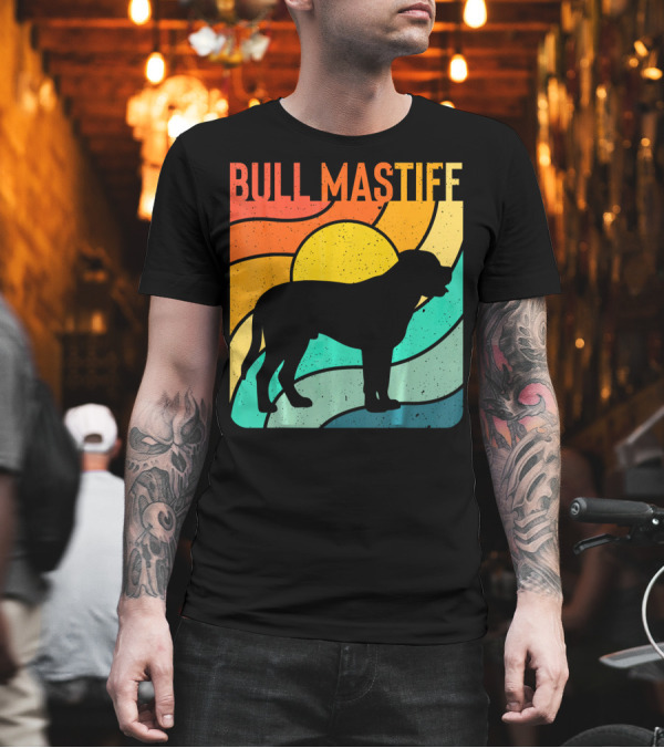 Bullmastiff Retro Vintage Dog Lover Silhouette Sunburst T-Shirt Bullmastiff Retro Vintage Dog Lover Silhouette Sunburst T-Shirt