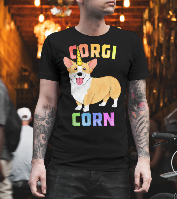 Corgicorn Corgi with Unicorn Horn T-Shirt Corgicorn Corgi with Unicorn Horn T-Shirt