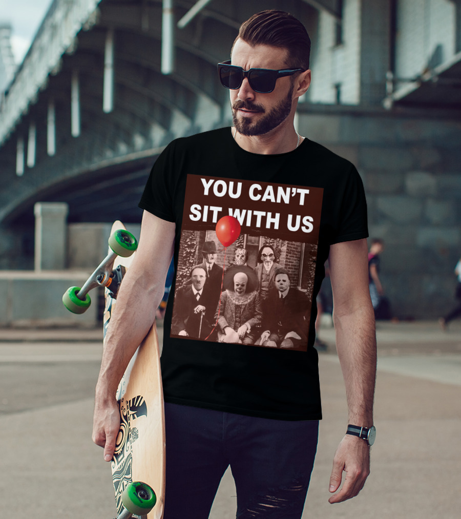 You Can't Sit With Us Horror Icons Red Balloon Halloween Psychoanalysis T-Shirt