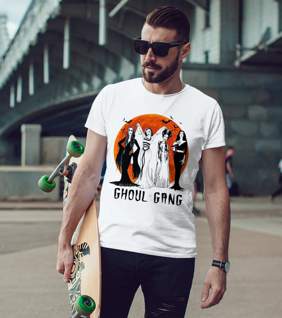 Halloween Ghoul Gang Moonlit Witches And Vampires T-Shirt