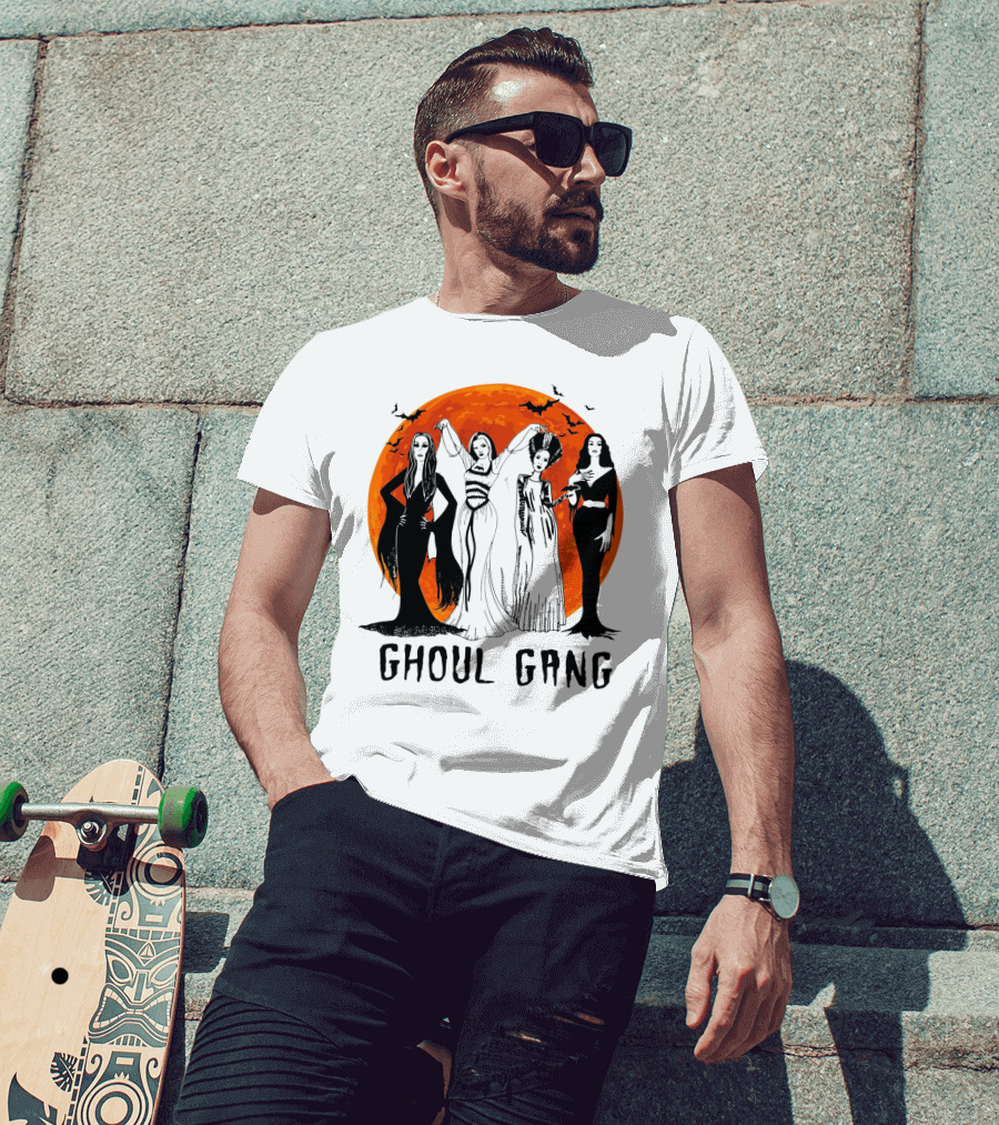 Halloween Ghoul Gang Moonlit Witches And Vampires T-Shirt