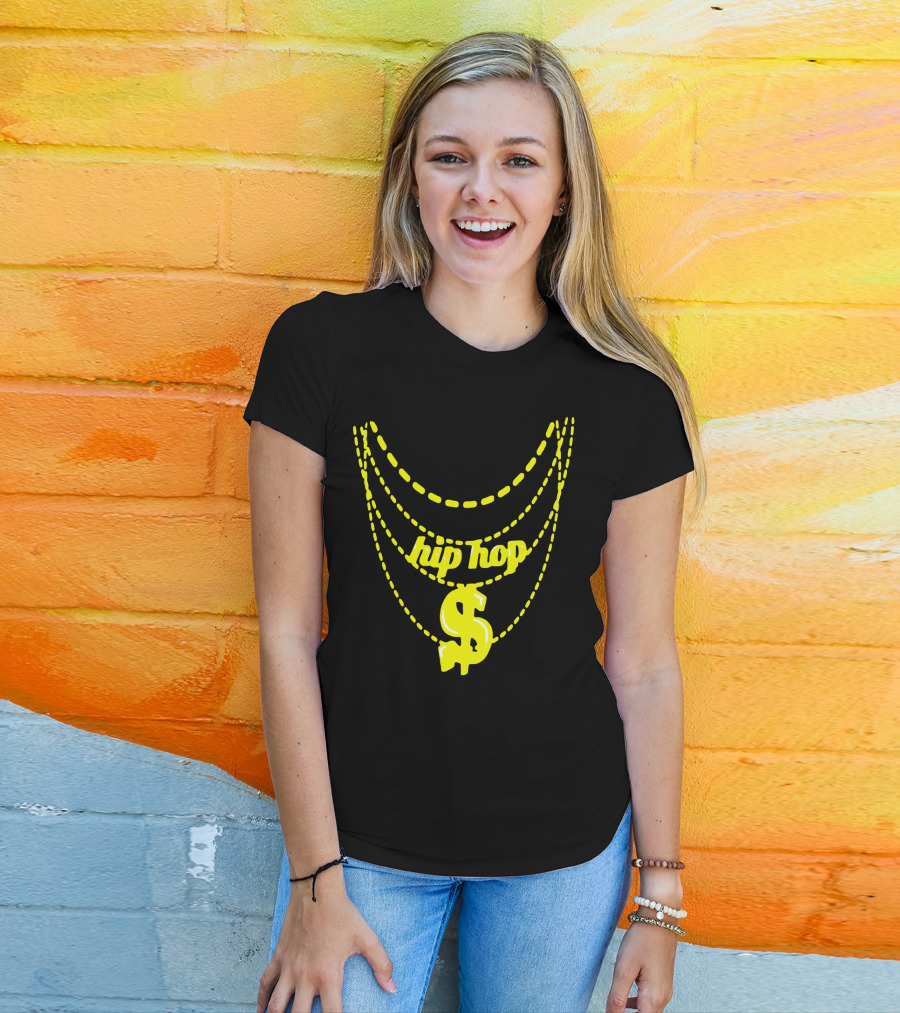 Hip Hop Chain Dollar Sign Halloween Costume T-Shirt