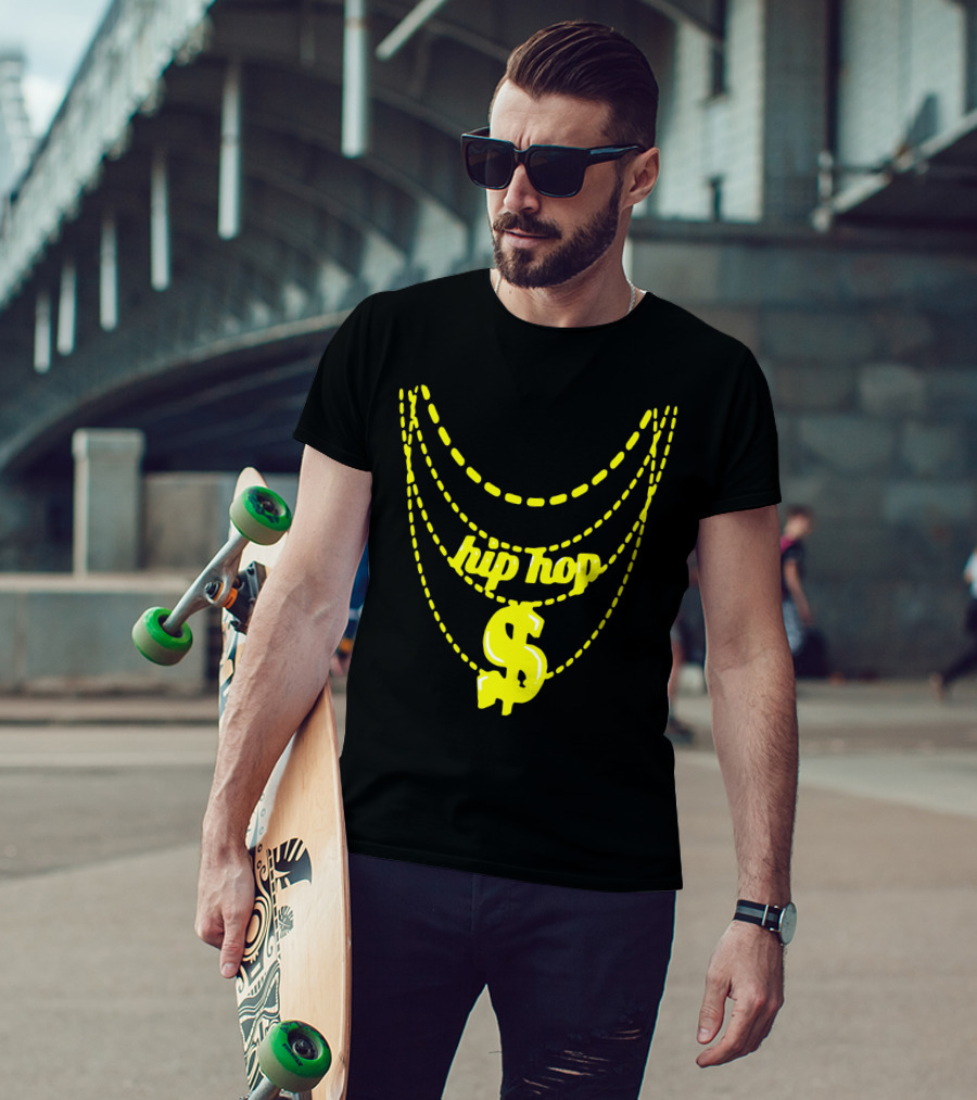 Hip Hop Chain Dollar Sign Halloween Costume T-Shirt