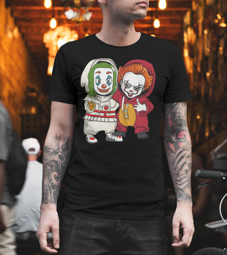 Joker And Pennywise Friendship Duo In Cartoon T-Shirt