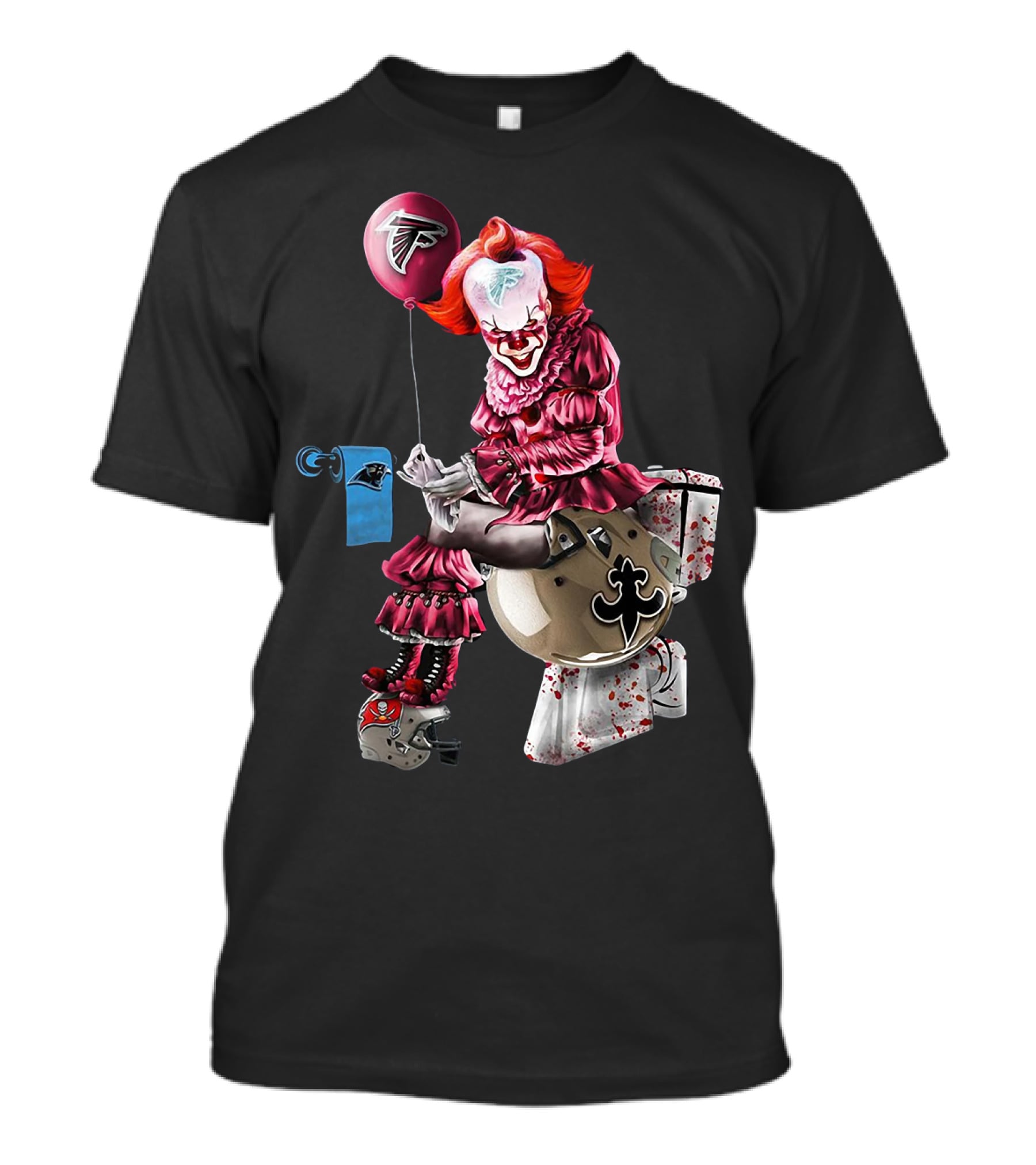 Atlanta Falcons Pennywise Carolina Panthers New Orleans Saints Toilet T-Shirt