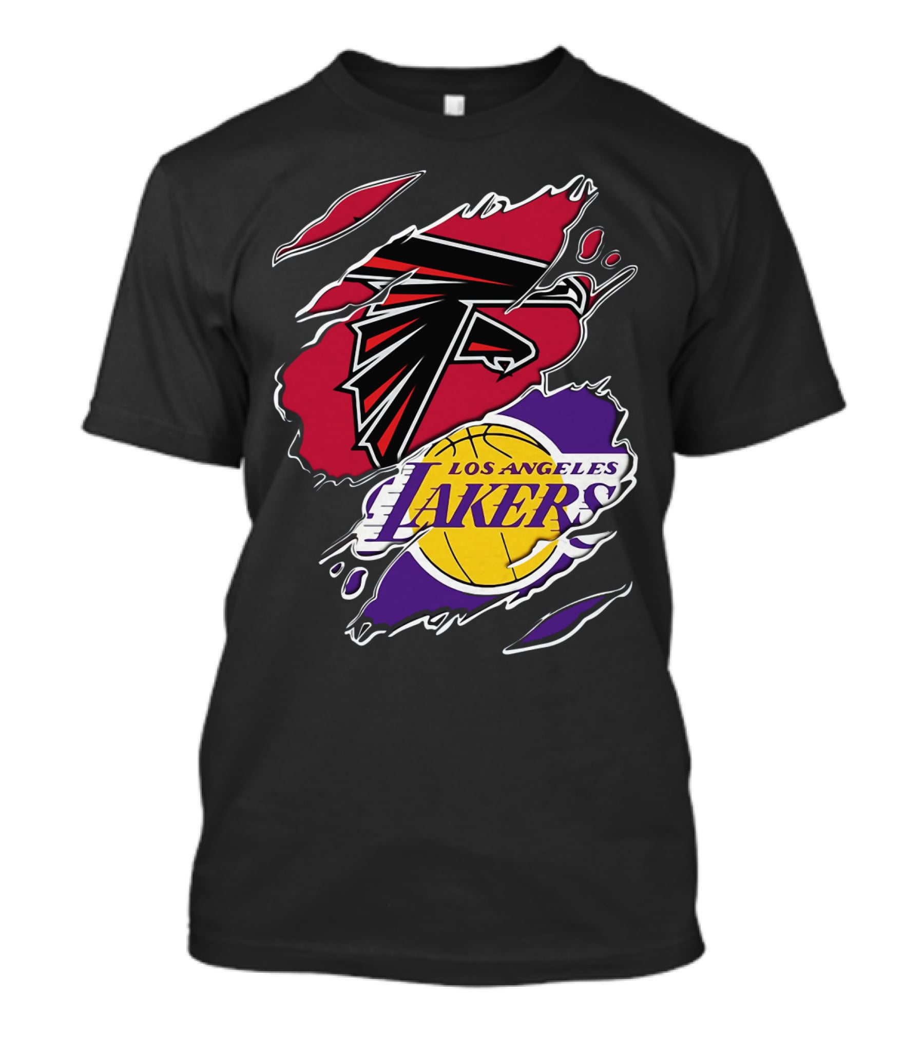 Atlanta Falcons Los Angeles Lakers Logo Mashup T-Shirt