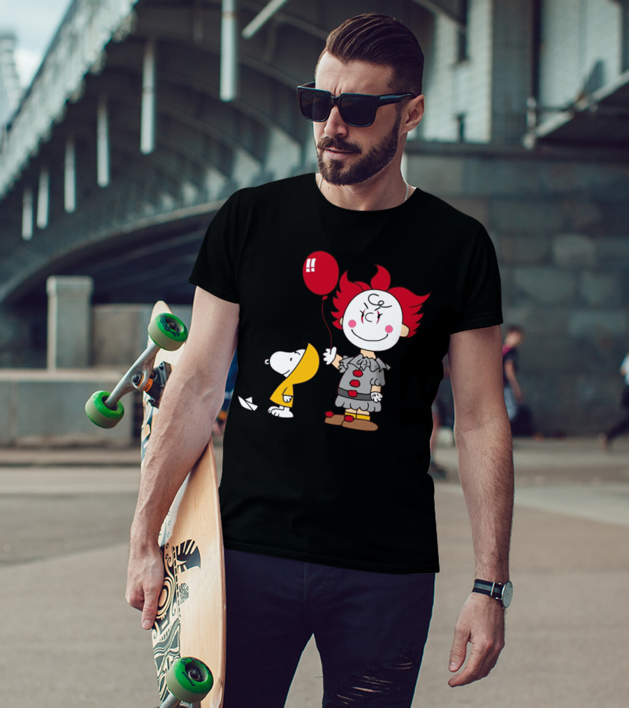 Charlie Brown Balloon Costume With Snoopy Woodstock Pennywise Crossover Red Balloon T-Shirt