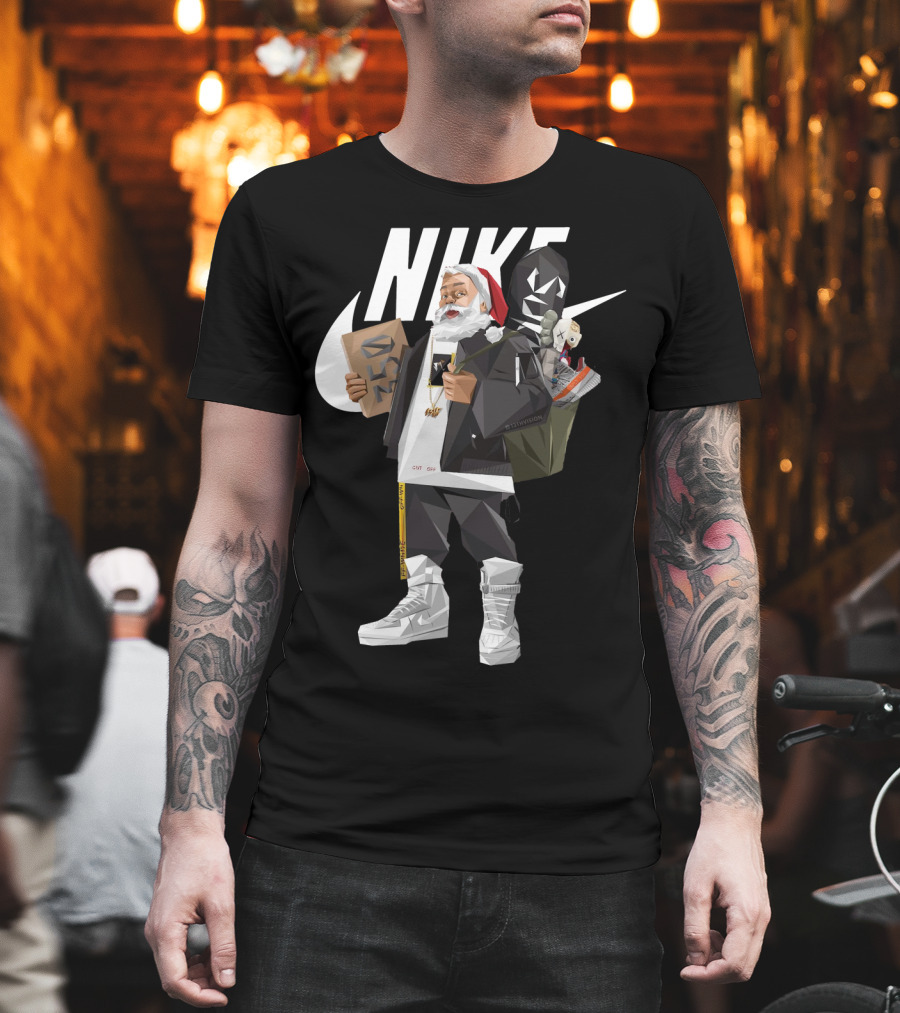 Santa Claus Nike Hiphop Sneaker Shopping Iconic Style T-Shirt
