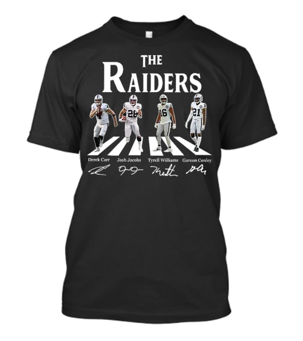 The Raiders Derek Carr Josh Jacobs Tyrell Williams Gareon Conley Abbey RoadIllustration T-Shirt