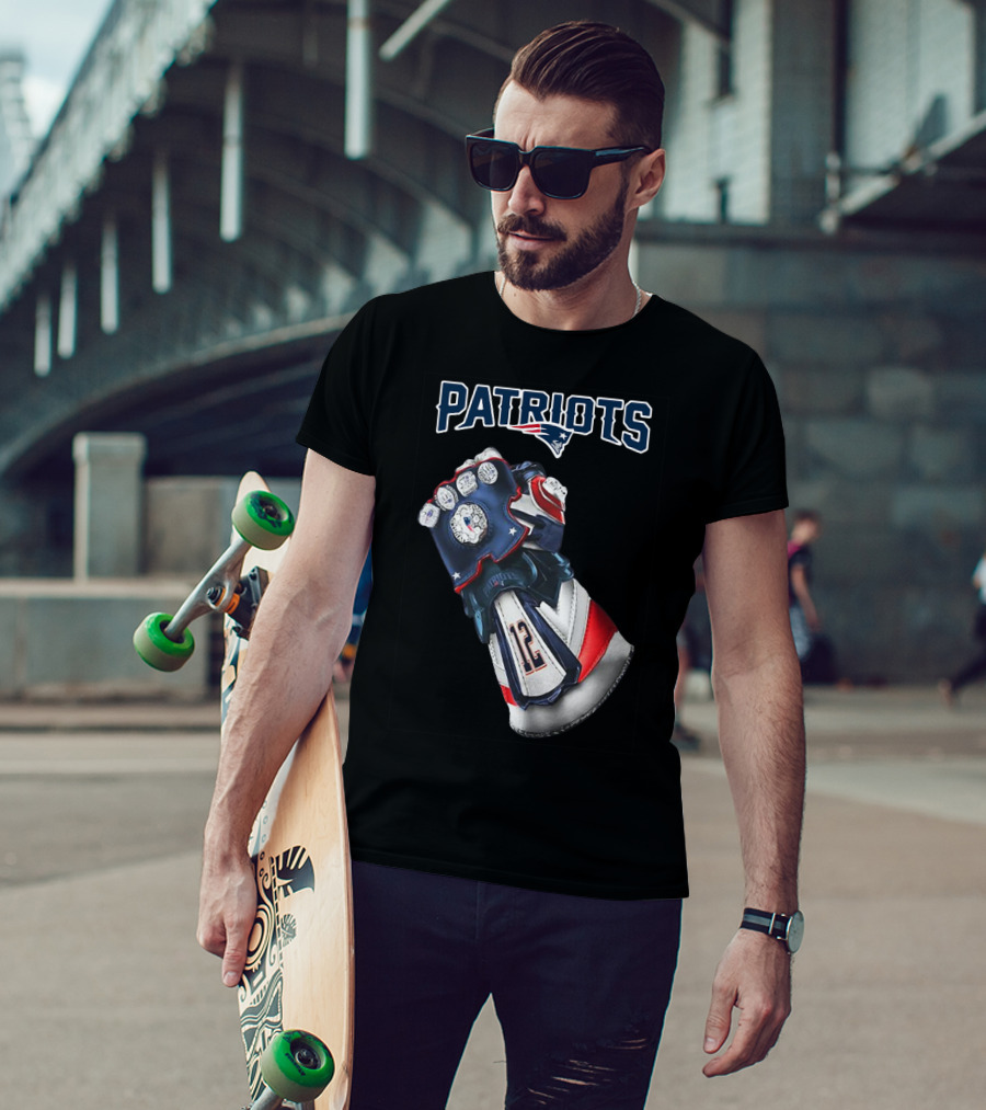 Patriots New England Infinity Gauntlet Football Tribute With Number 12 T-Shirt