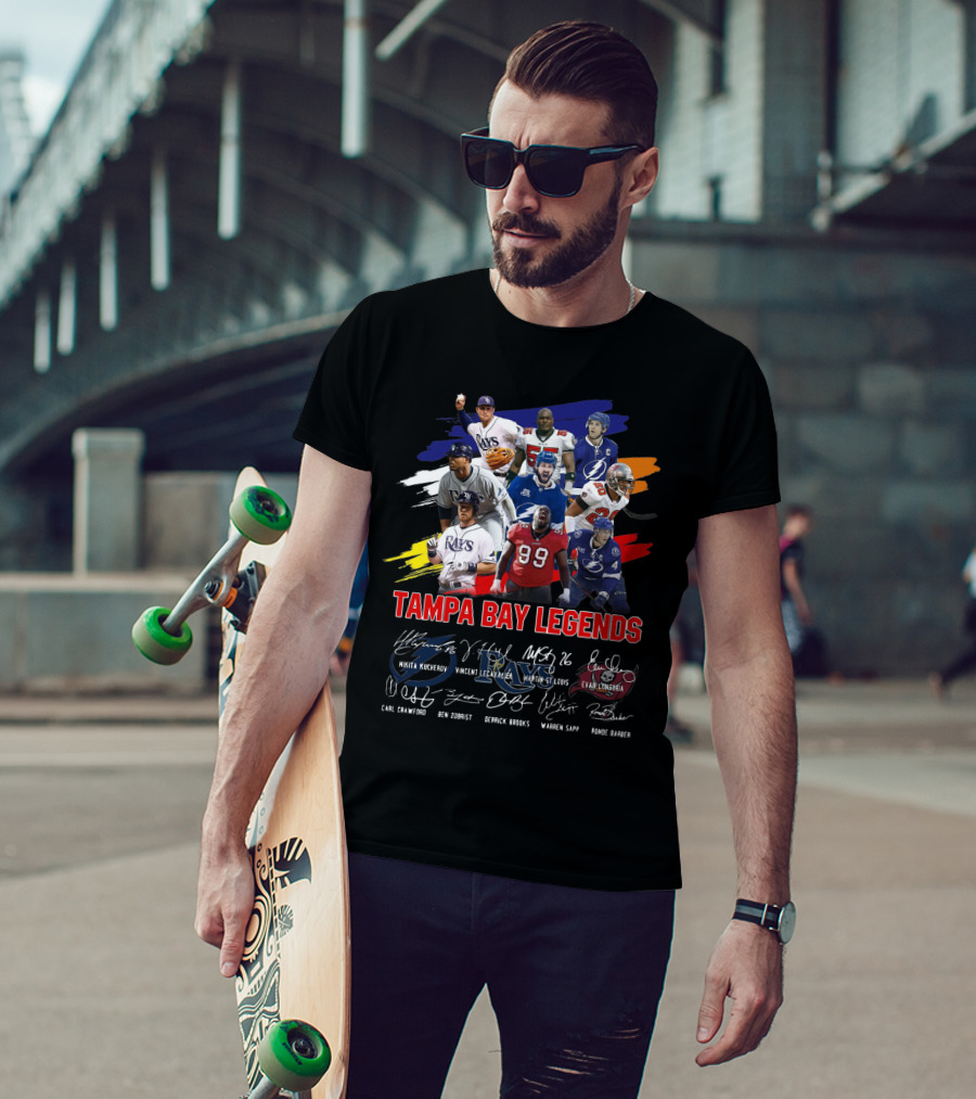 Tampa Bay Legends Rays Lightning Buccaneers Kucherov Lecavalier St. Louis Longoria Crawford Zobrist Brooks Sapp Barber T-Shirt