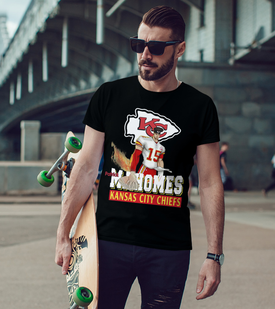 Patrick Mahomes Kc Kansas City Chiefs Football Flame T-Shirt