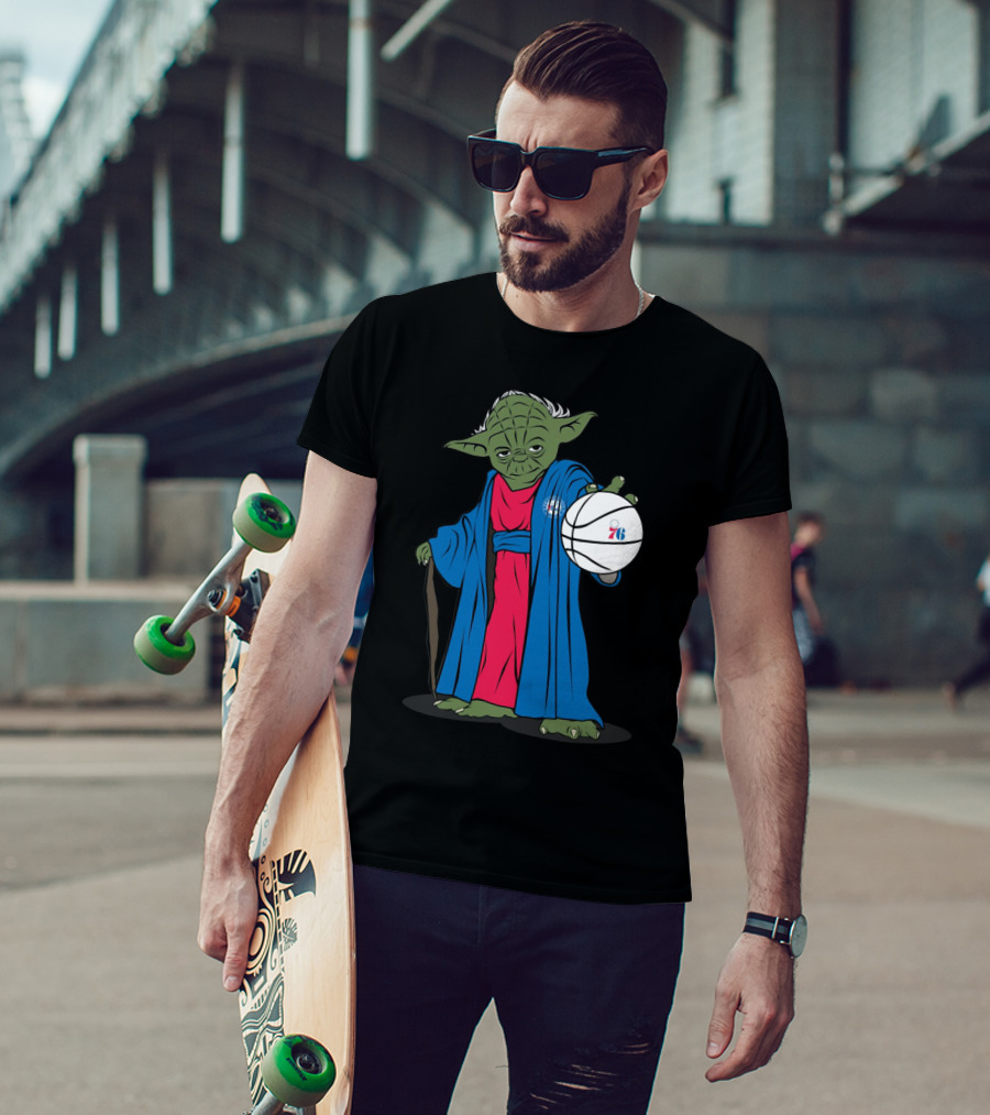 Master Yoda Philadelphia 76Ers Star Wars NBA Crossover T-Shirt