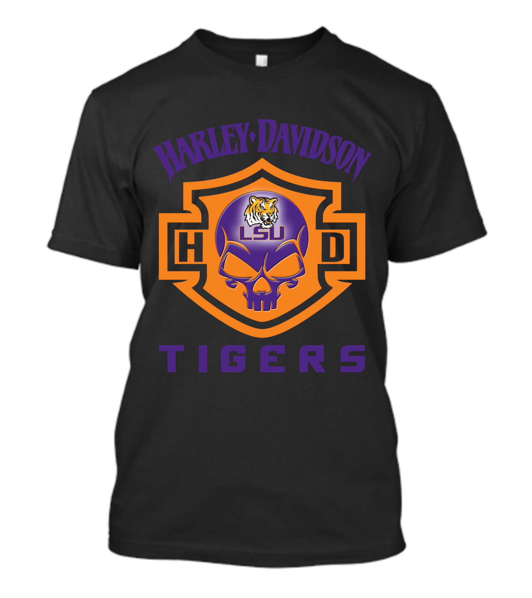 Harley Davidson Lsu Tigers Ncaa Football Fans Hd 127 T-Shirt