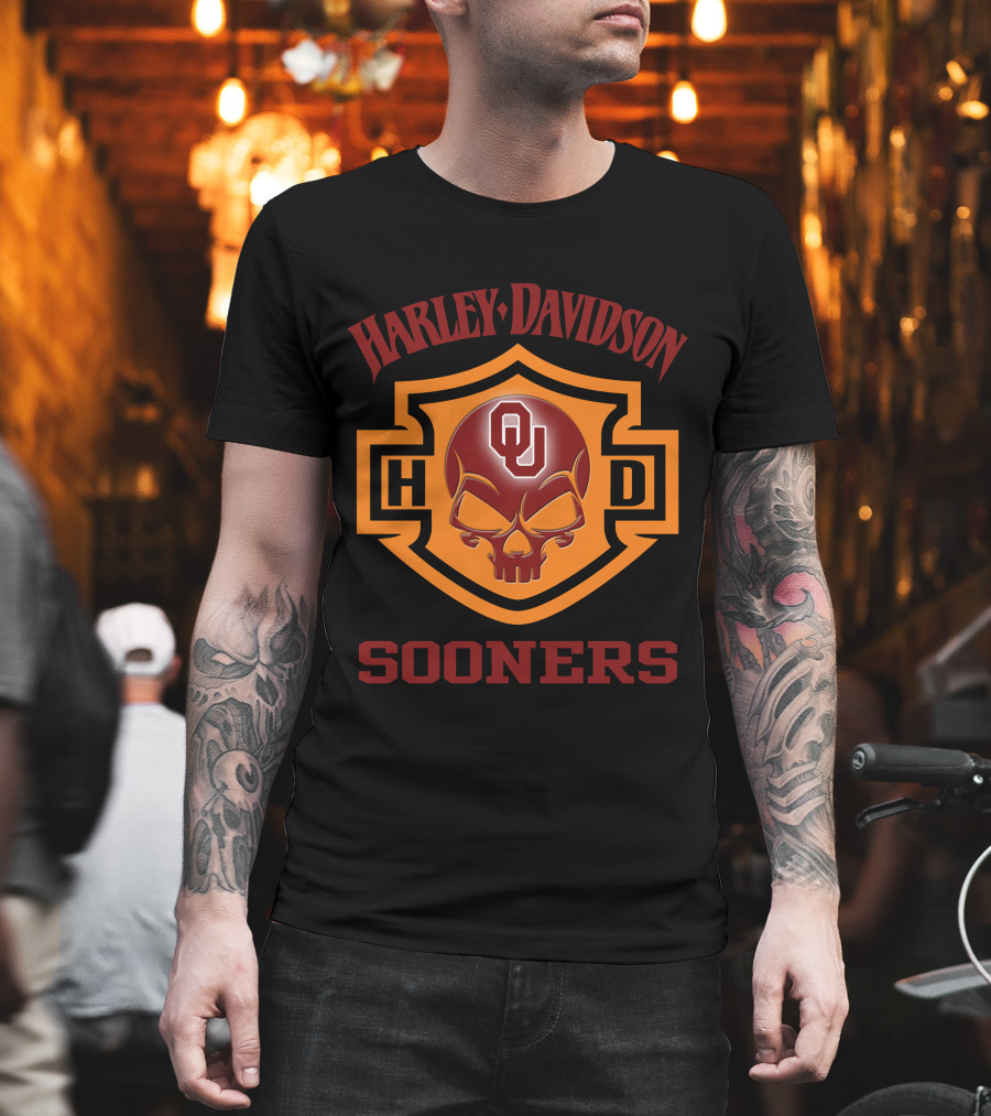 Harley Davidson Sooners Ou Ncaa Football Fans T-Shirt