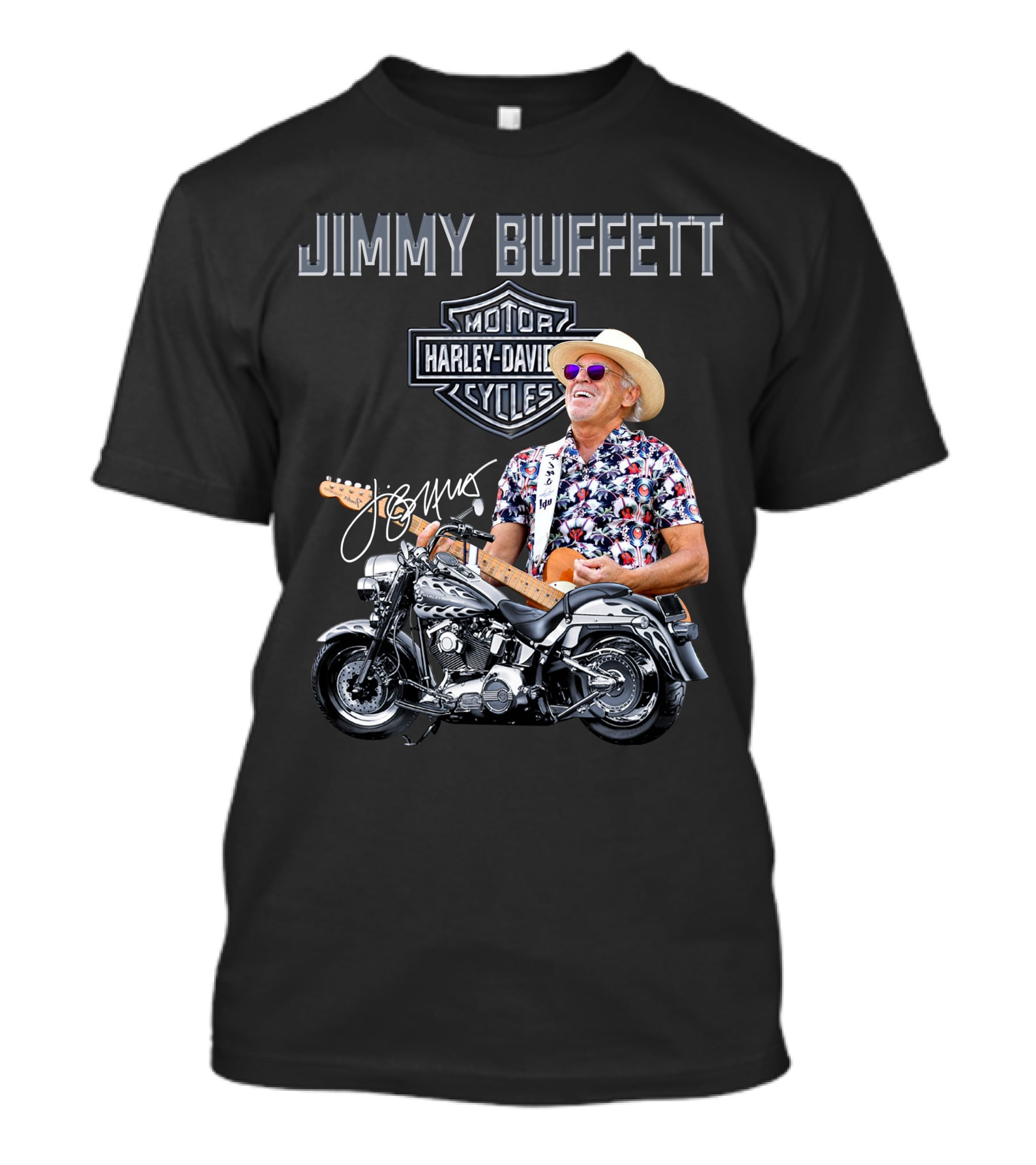 Jimmy Buffett Harley Davidson Motorcycles Vintage Style T-Shirt