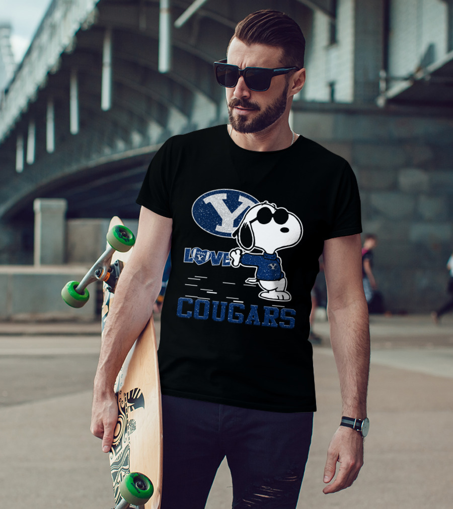 Love BYU Cougars Snoopy Y T-Shirt