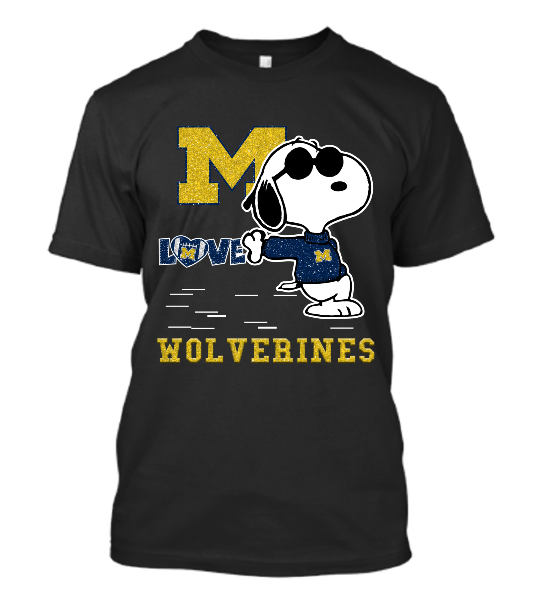 M Snoopy Love Wolverines T-Shirt