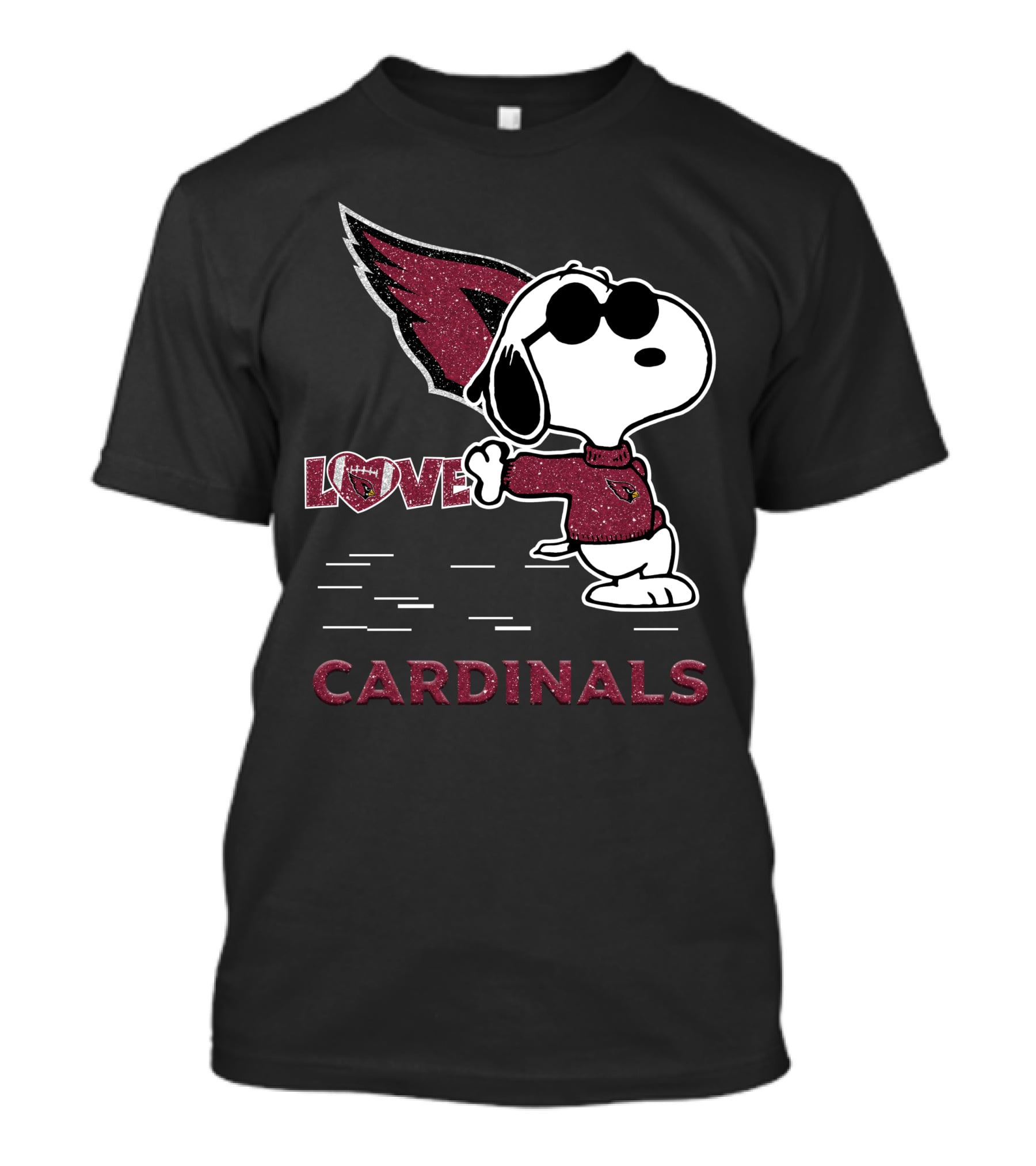Snoopy Love Cardinals Arizona NFL Football Fandom T-Shirt