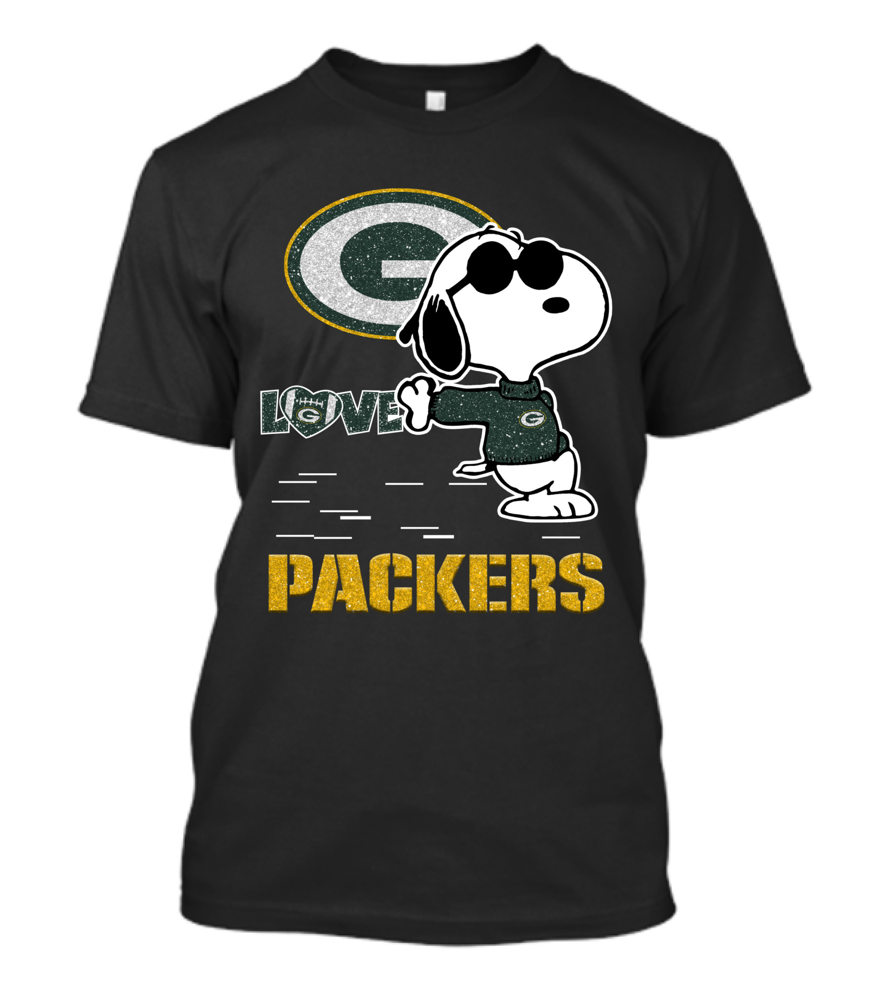 Snoopy Love Green Bay Packers Nfl Football Fans T-Shirt