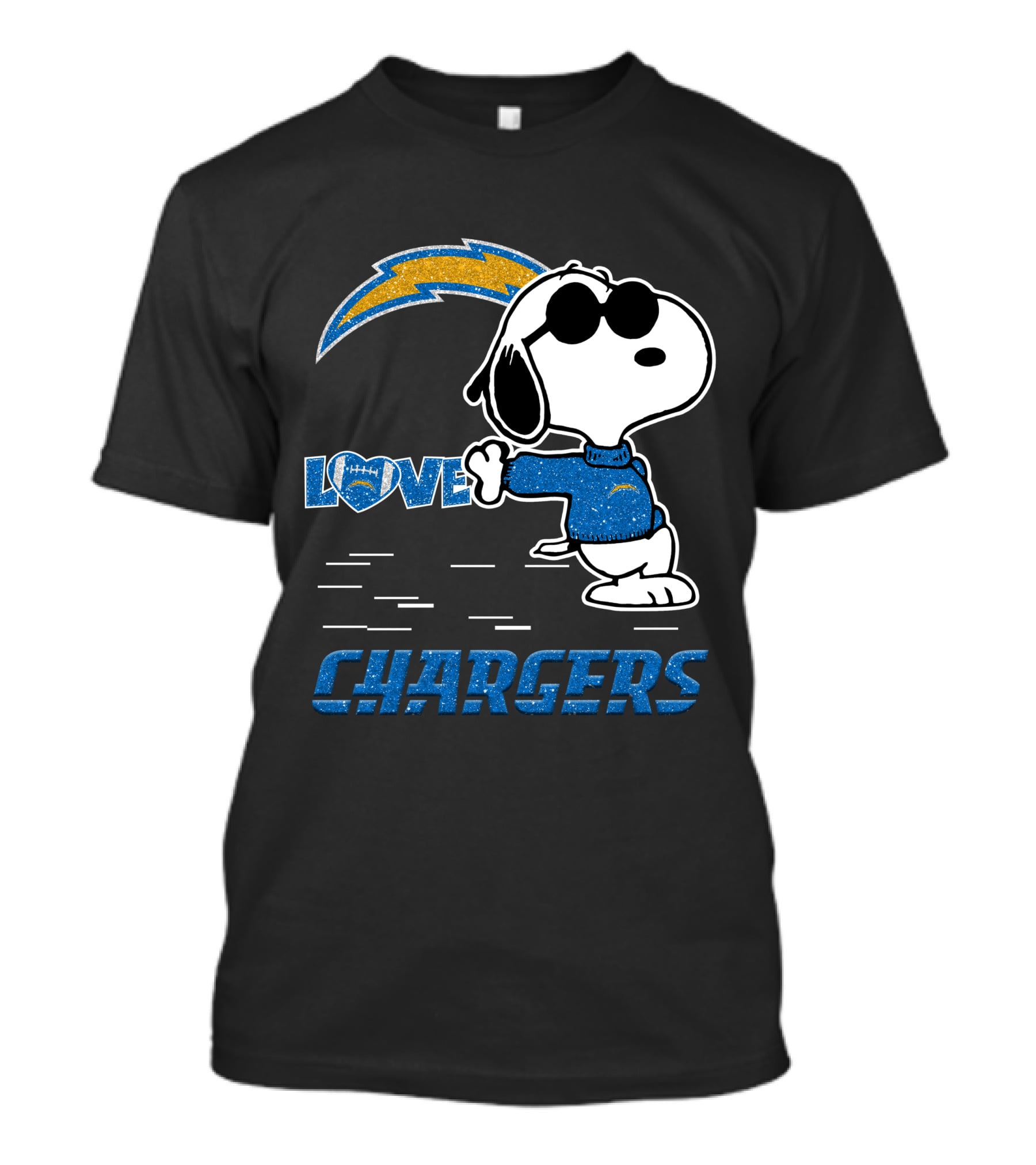 Snoopy Love Chargers Los Angeles T-Shirt
