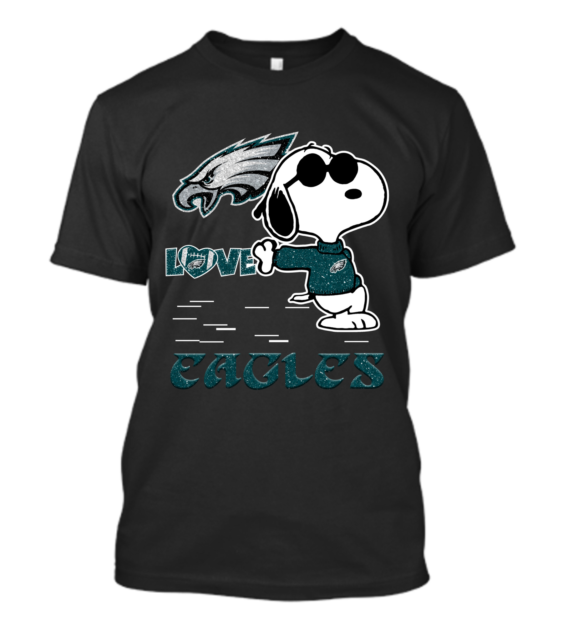 Snoopy Love Philadelphia Eagles NFL Fan Gear T-Shirt