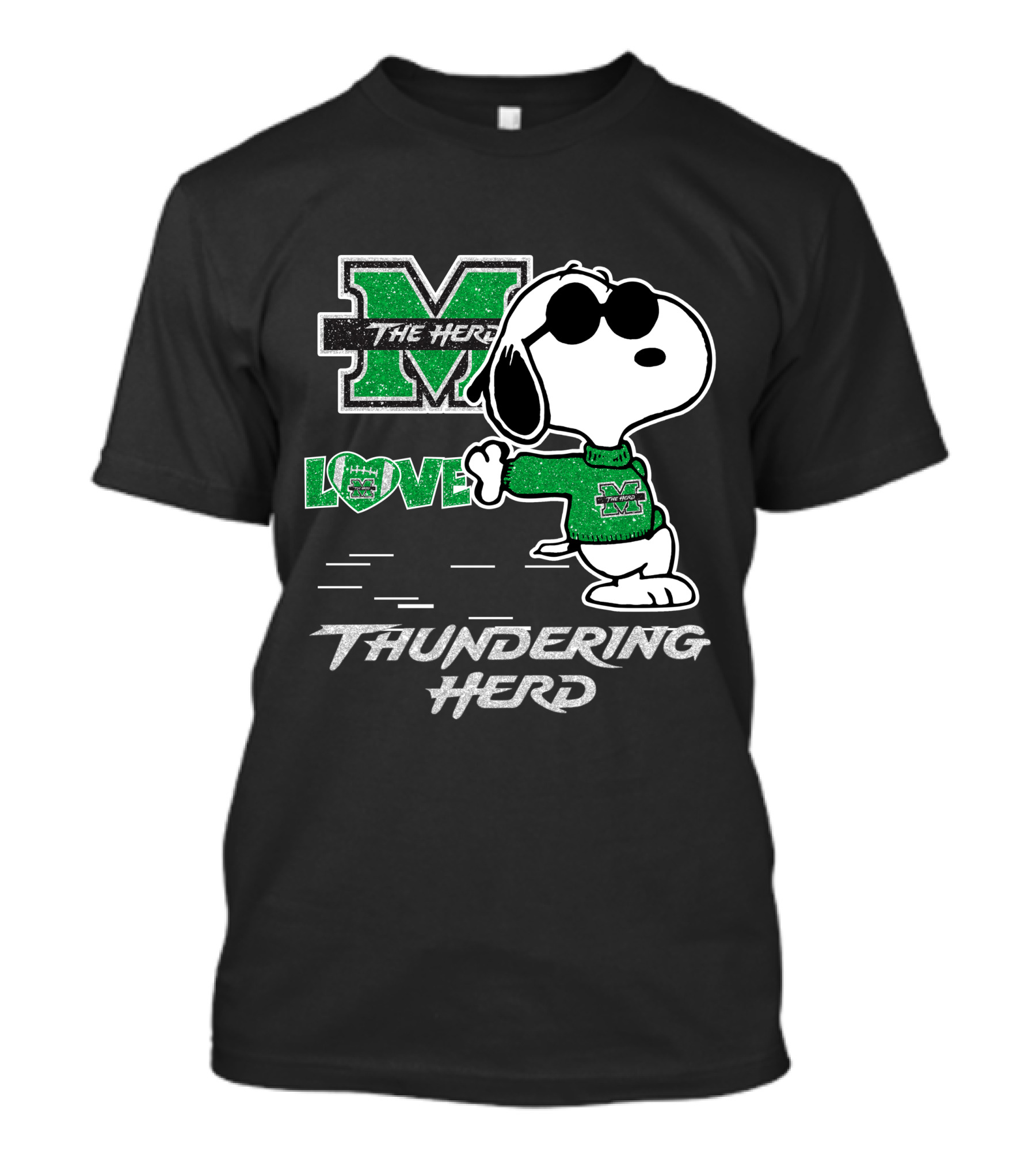 Snoopy Love Marshall The Herd Thundering Herd T-Shirt