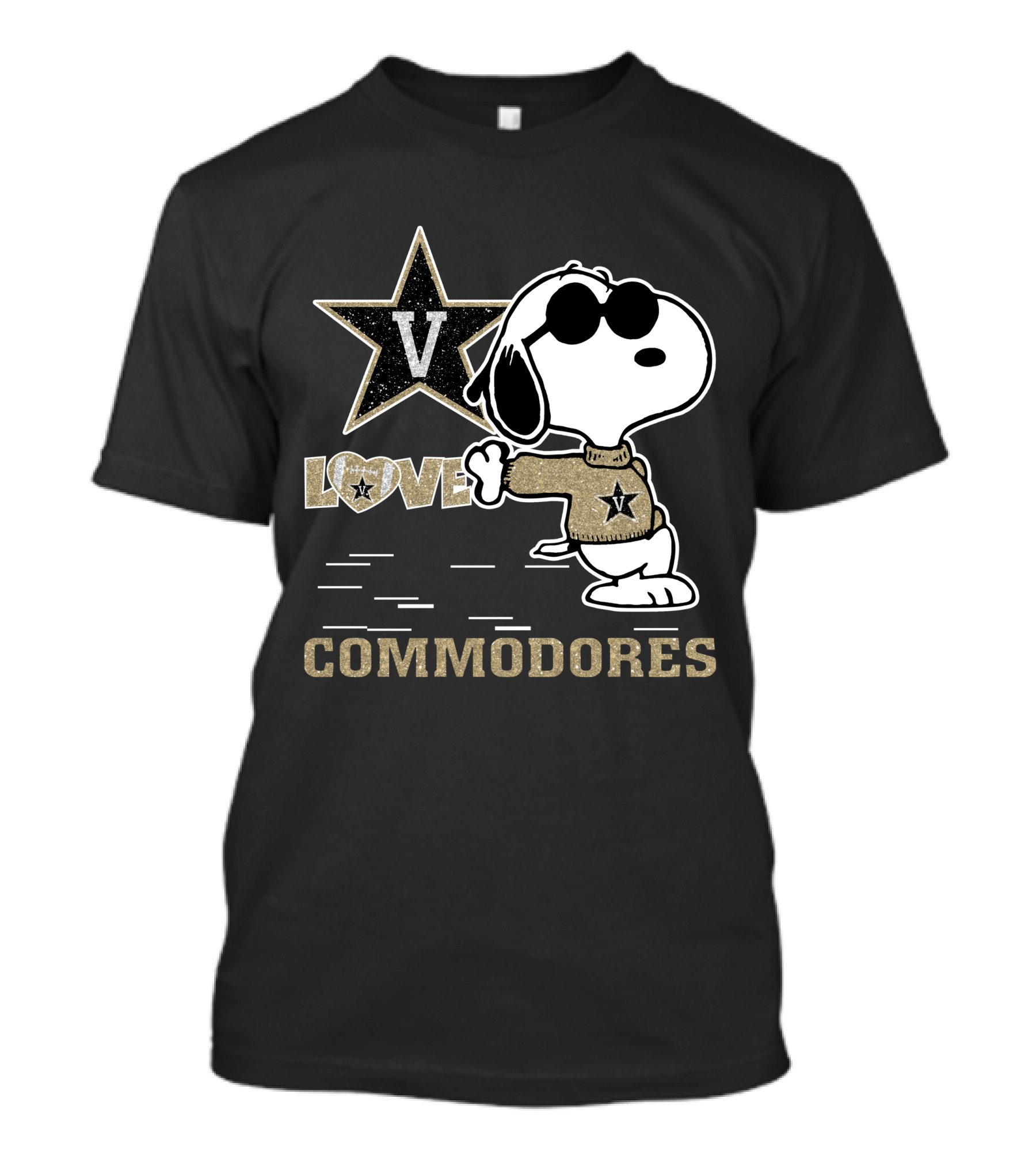 Snoopy V Star Love Vanderbilt Commodores T-Shirt