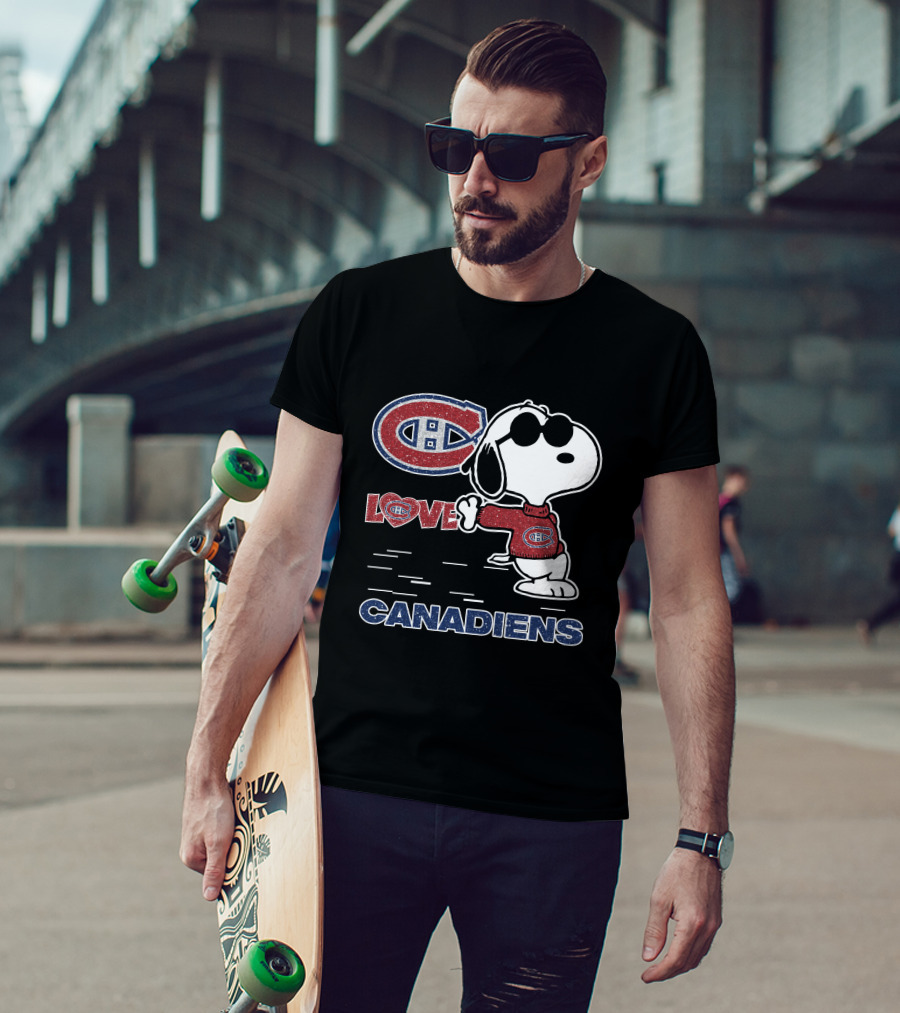 Snoopy Montreal Canadiens Logo Love T-Shirt