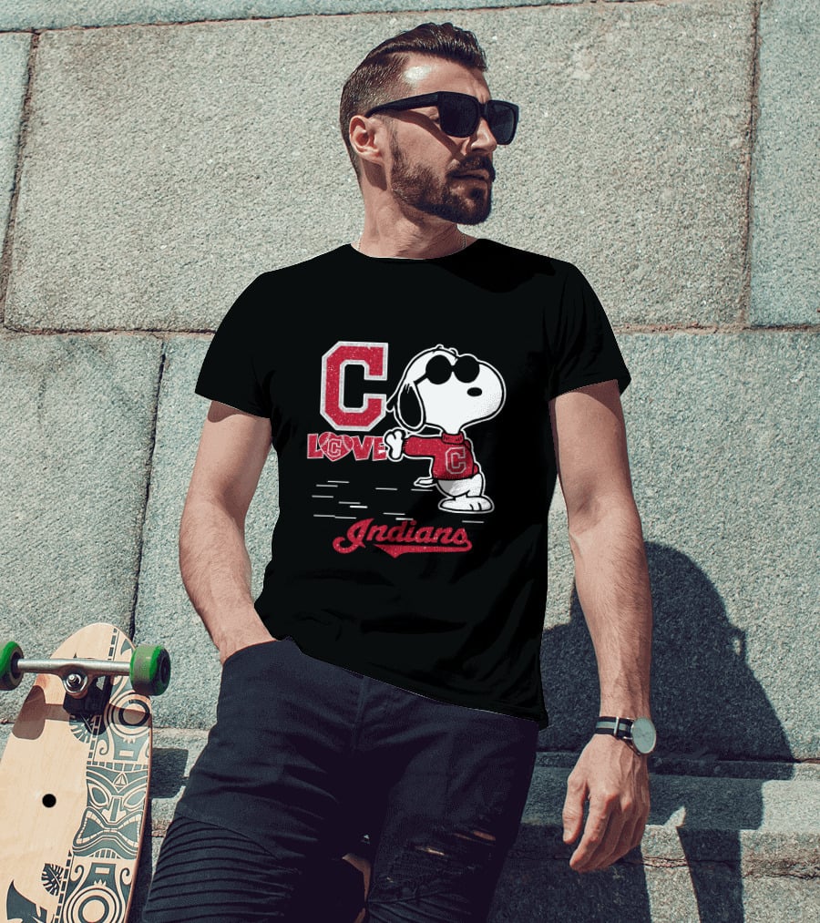 Snoopy C Love Cleveland Indians T-Shirt