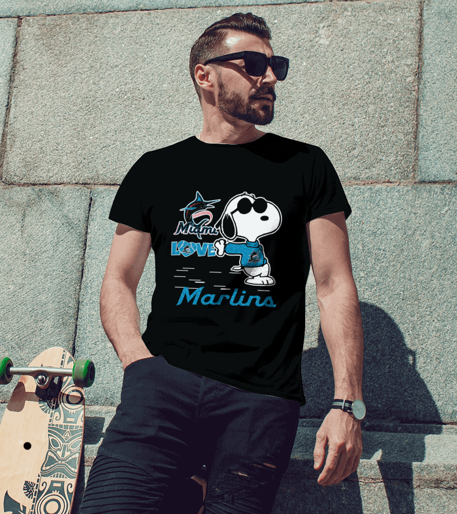 Snoopy Miami Marlins Love T-Shirt