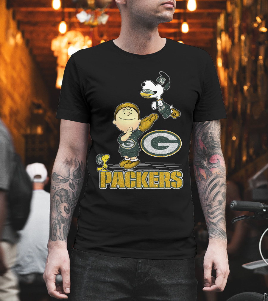 Snoopy And Friends Green Bay Packers Team Spirit T-Shirt