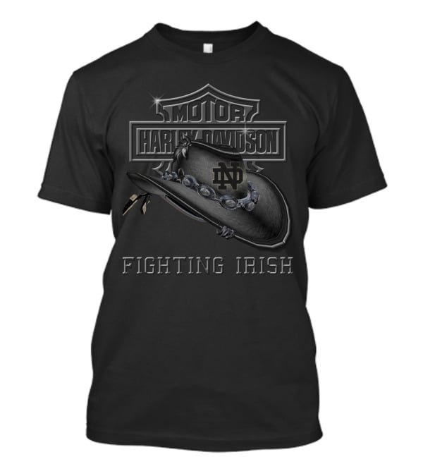 Notre Dame Fighting Irish Harley Davidson Nd Logo Cowboy Hat T-Shirt