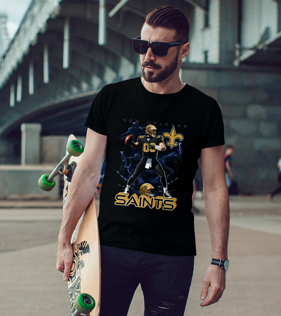 New Orleans Saints Football Player With Fleur-de-Lis T-Shirt