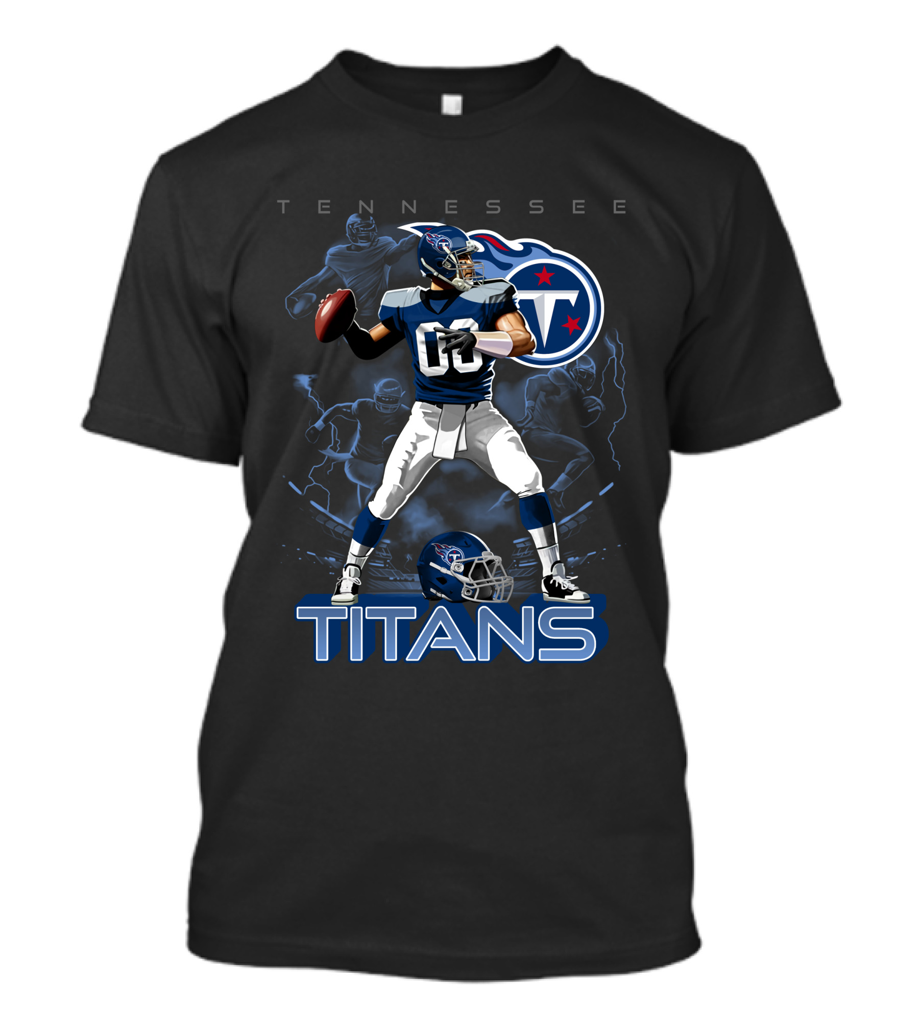 Tennessee Titans Football Player With Logo And Helmet T-Shirt
