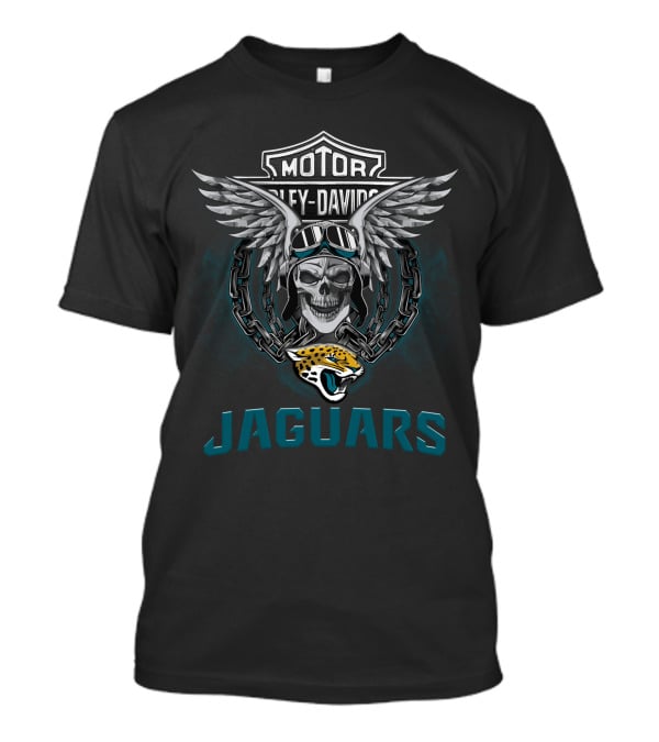 Motor Harley Davidson Wings Skull Jaguars Jacksonville Nfl Football Fans T-Shirt