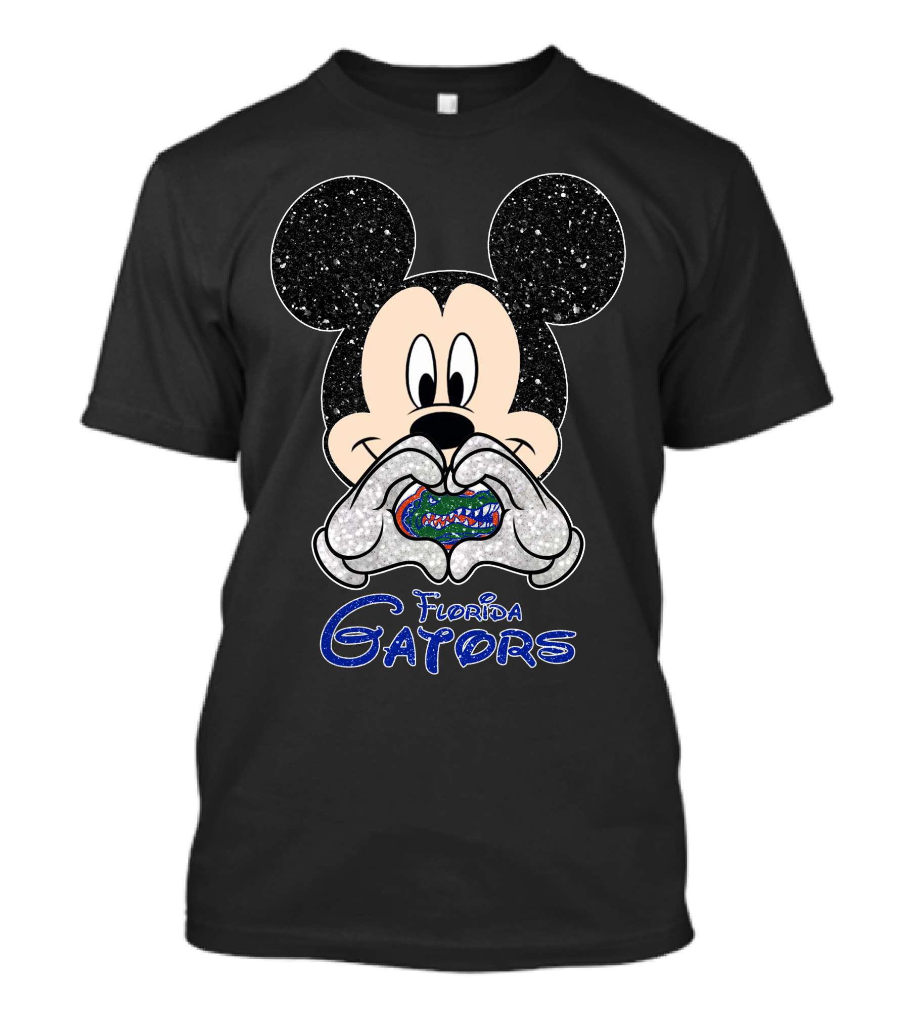 Mickey Love Florida Gators With Glitter T-Shirt